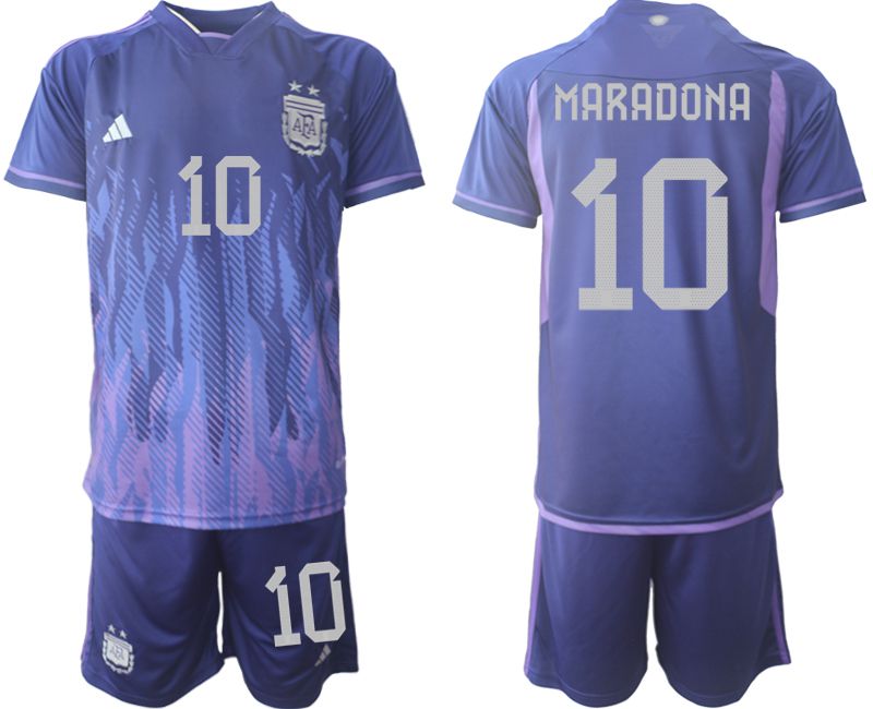 Men 2022 World Cup National Team Argentina away purple #10 Soccer Jersey->argentina jersey->Soccer Country Jersey